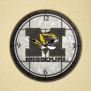 Missouri Tigers NCAA Art Glass Wall Clock