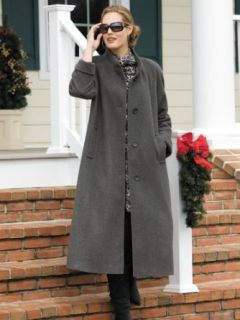 Ulla Popken Plus Size Ultimate Dress Coat   Grey, 32/34 Wool Outerwear Coats