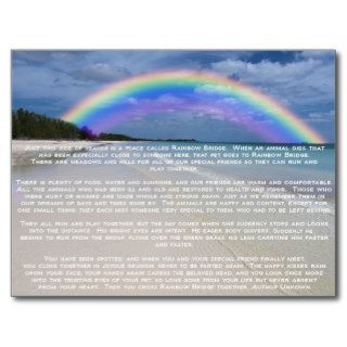 Rainbow Bridge Pet Sympathy Card Postcard
