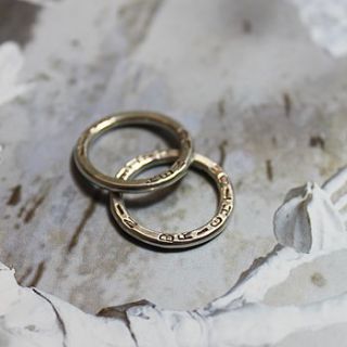 personalised silver word ring by posh totty designs boutique