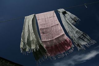 fair trade laboni silk and linen stripe scarf by nkuku