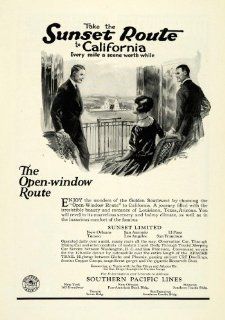 1922 Ad Sunset Route California Limited Southern Pacific Lines Logo Railroad   Original Print Ad  