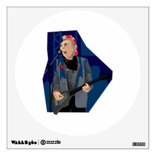 punk guitar player male blue red.png wall decal