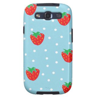 Strawberries and Polka Dots Blue Samsung Galaxy SIII Case