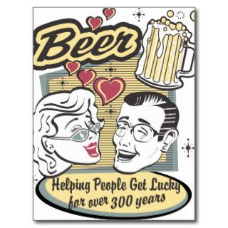 Beer Helping People Get Lucky Post Card