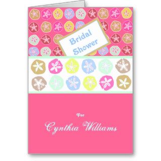 Pink Sand Dollars Wishing Well Shower Invitations Greeting Cards