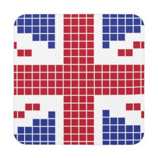 8 bit Pixels Union Jack British(UK) Flag Drink Coasters