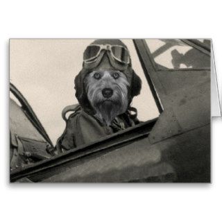 Bella As A 1940's Pilot Greeting Card