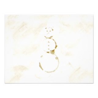 Coffee Stain Snowman Personalized Invitations