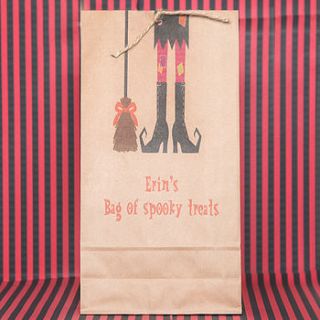personalised halloween witch party bags by red berry apple