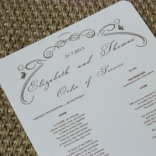 enchantment wedding ceremony leaflet by paper and inc