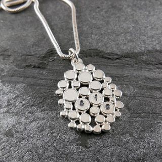 personalised cobblestone silver pendant by camali design