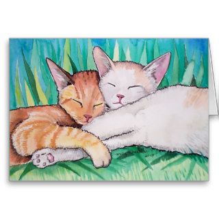 Sleeping Cats Card by Molly Harrison