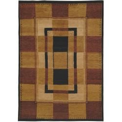 Hand knotted Selaro Grids Brown/ Black Wool Rug (7'9 x 9'9) Safavieh 7x9   10x14 Rugs