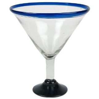 Giant Martini Display Glass   Blue Rim   Set of 2 Kitchen & Dining