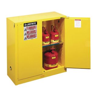 Justrite Sure-Grip Ex Safety Cabinet— 30-Gallon, Self-Closing Door, Model# 893020  Fuel Storage Cabinets