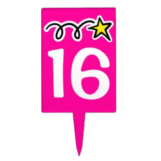 Sweet 16 cake topper for sixteenth birthday party