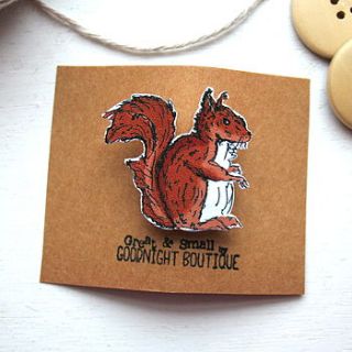 woodland squirrel brooch by goodnight boutique