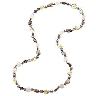 Miadora Valenza Multi gemstone and Freshwater Pearl Necklace (6 8 mm) Miadora Gemstone Necklaces