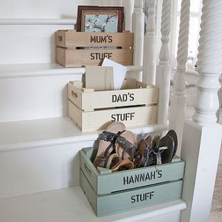 personalised crate   small storage by plantabox
