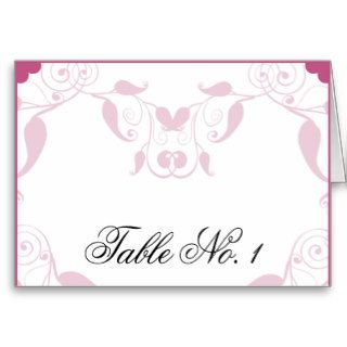 Rose Heart Floral Wedding Table Number Greeting Card