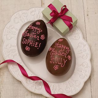 personalised easter egg by madame oiseau fine chocolates