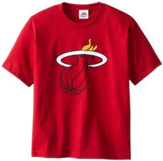 NBA Boys' Miami Heat Lebron James S/S Player Name And Number Tee (Red)  Clothing