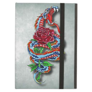 Colorful Chinese Dragon Snake Rose Tattoo Case For iPad Air