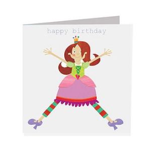 sparkly princess birthday card by square card co