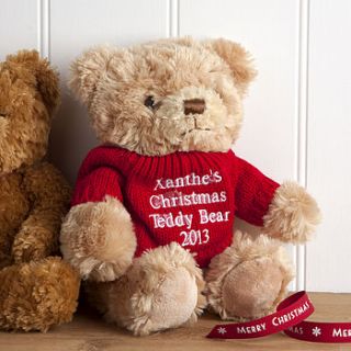 personalised christmas teddy bear by the contemporary home