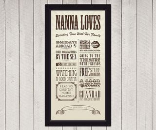 personalised 'grandma loves' circus print by yours for keeps