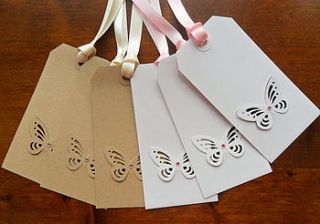 six handmade butterfly gift tags by yatris home and gift