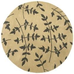 Hand tufted Beige Floral Wool Rug (6' x 6') St Croix Trading Round/Oval/Square