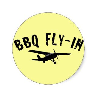 BBQ Fly In Airplane Stickers