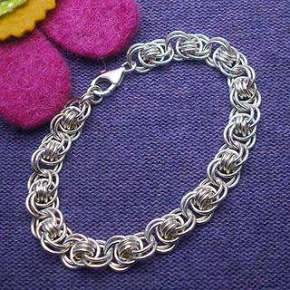 handmade silver chain bracelet by woven silver jewellery