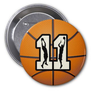 Number 11 Basketball and Players Buttons