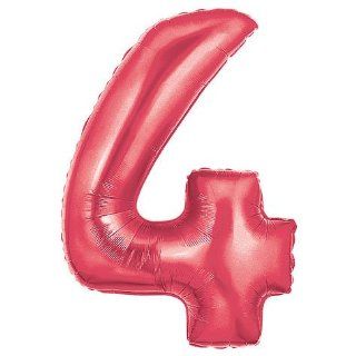 Number 4 Metallic Red 40in Balloon Toys & Games