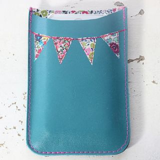 personalised leather bunting phone cover by what katie did next