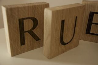 personalised solid oak letter by bespoak