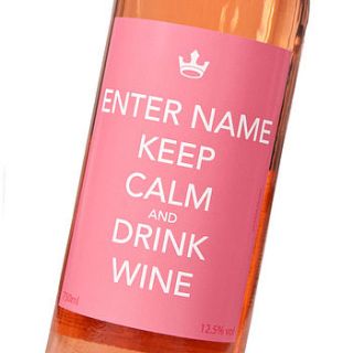 personalised rose wine 'keep calm…' by park lane champagne