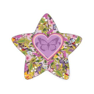Flowers hearts butterfly sticker