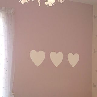 set of three hearts wall sticker by nutmeg