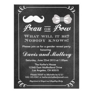 Beau Or Bow Gender Reveal Baby Shower invitation
