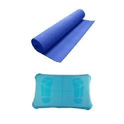 Yoga Mat and Silicone Case Combo for Nintendo Wii Fit  Blue MGear Hardware & Accessories