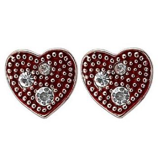 sparkle heart earrings by cherry & joy