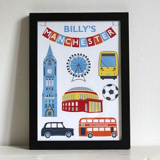 personalised manchester print by sweet home london