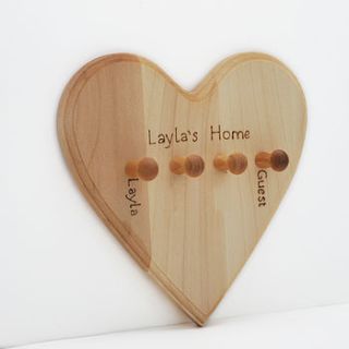 personalised heart key holder by cairn wood design