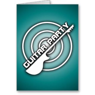 Guitar party White decoration Cards