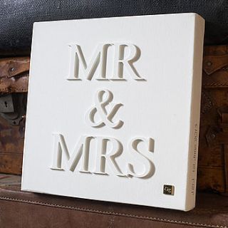 personalised little 'mr & mrs' canvas by gorgeous graffiti