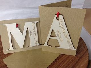 initial letter birthday cards by hickory dickory designs